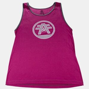 American Fighter Womens Graphic Tank Racer Top 2XL Pink Athletic Workout Gym New